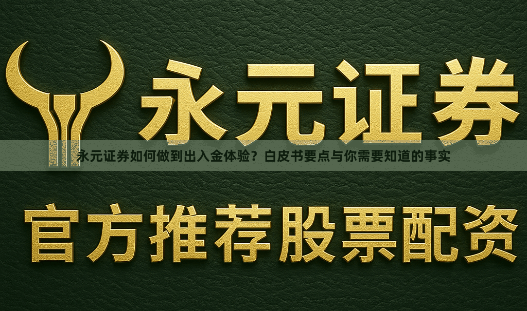永元证券如何做到出入金体验？白皮书要点与你需要知道的事实